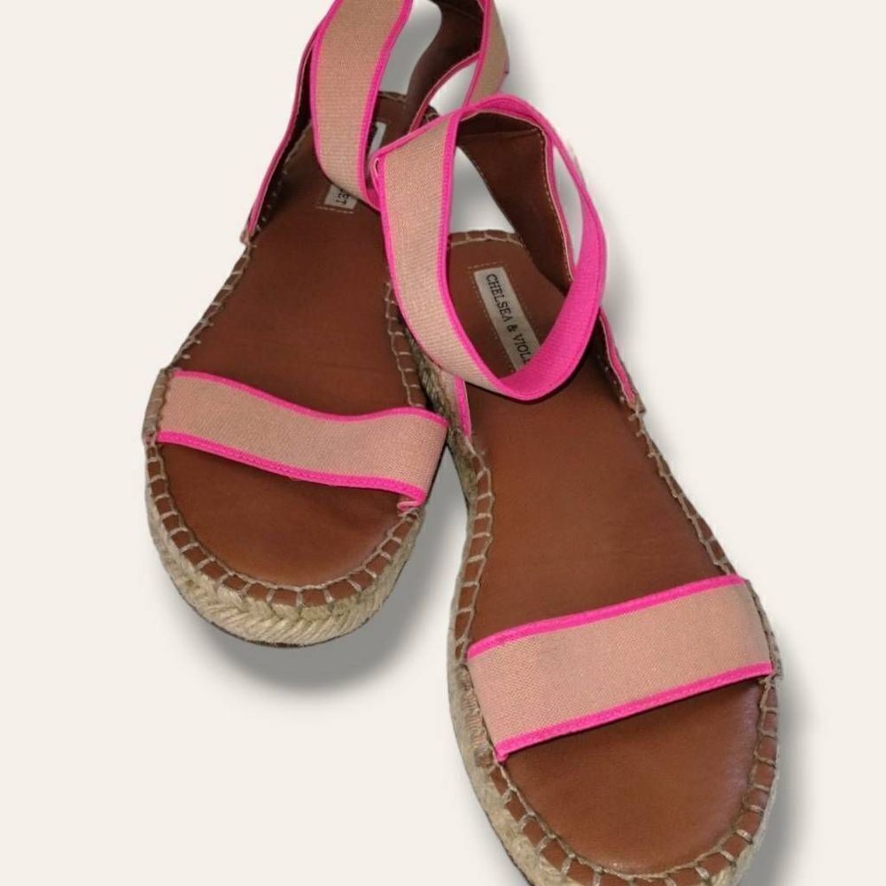 Chelsea & Violet Pink Espadrille Sandals
